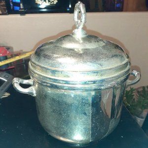 Sheridan Silverplate Ice Bucket With Huntington Mortgage Company Decal